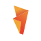 Folded orange menu icon over gray rendered background.
