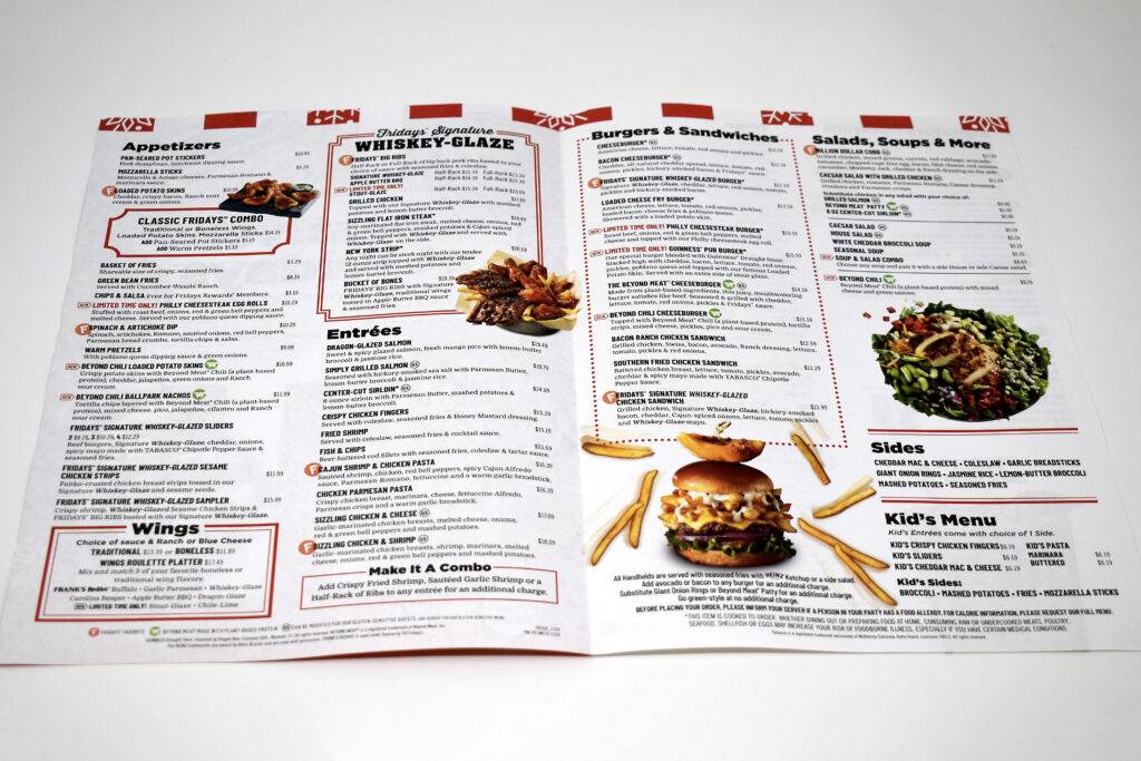 Sandy Alexander's commercial printing for dining.