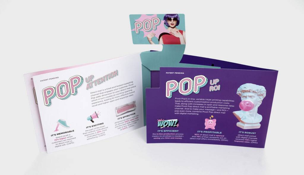 Sandy Alexander's pivoting-pup-up catalog options for direct mail.