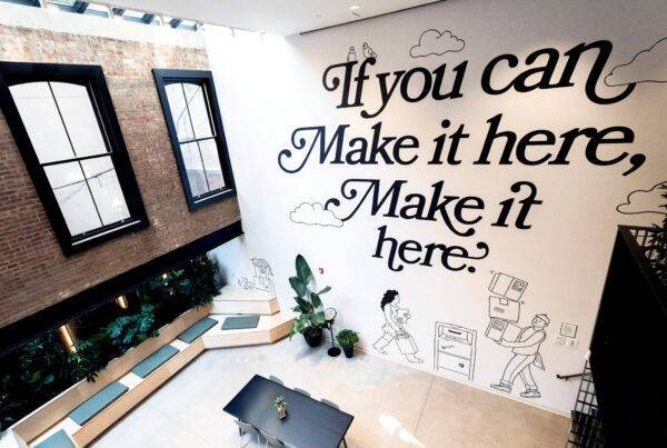 Sandy Alexander 3D lettering "If you can make it here, make it here".